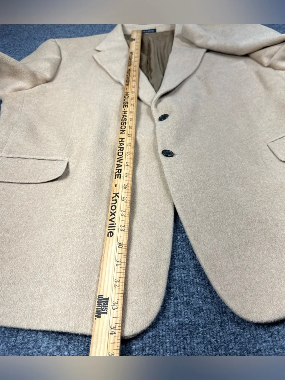 Zino Men's 100% Camel Hair Sports Coat Size 48 Regular Light Brown Blazer 48R